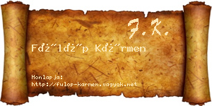 Fülöp Kármen névjegykártya